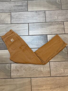 Carhartt Brown Duck Canvas Relaxed Fit Carpenter Work Pants